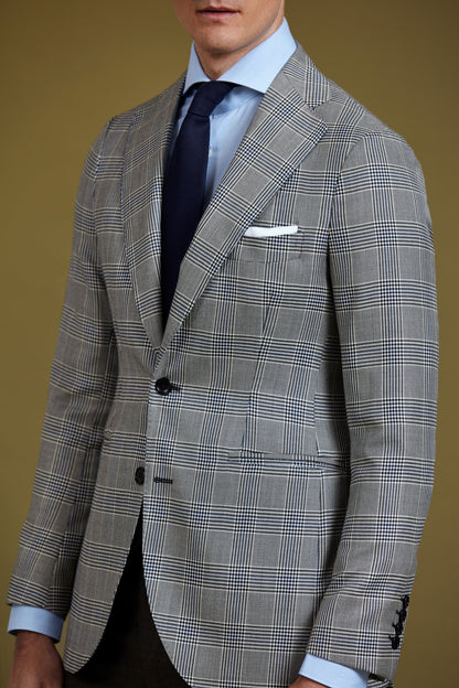 Grey Prince Of Wales Cashmere Jacket-BCorner