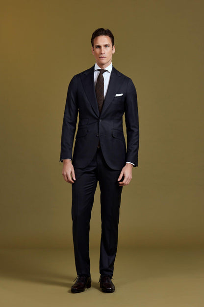 Single-Breasted Dark Grey Wool Suit-BCorner