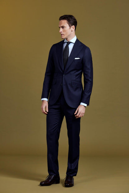 Single-Breasted Navy Wool Suit-BCorner