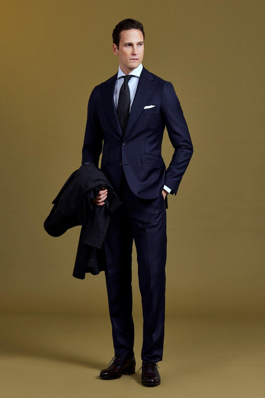 Single-Breasted Navy Wool Suit-BCorner
