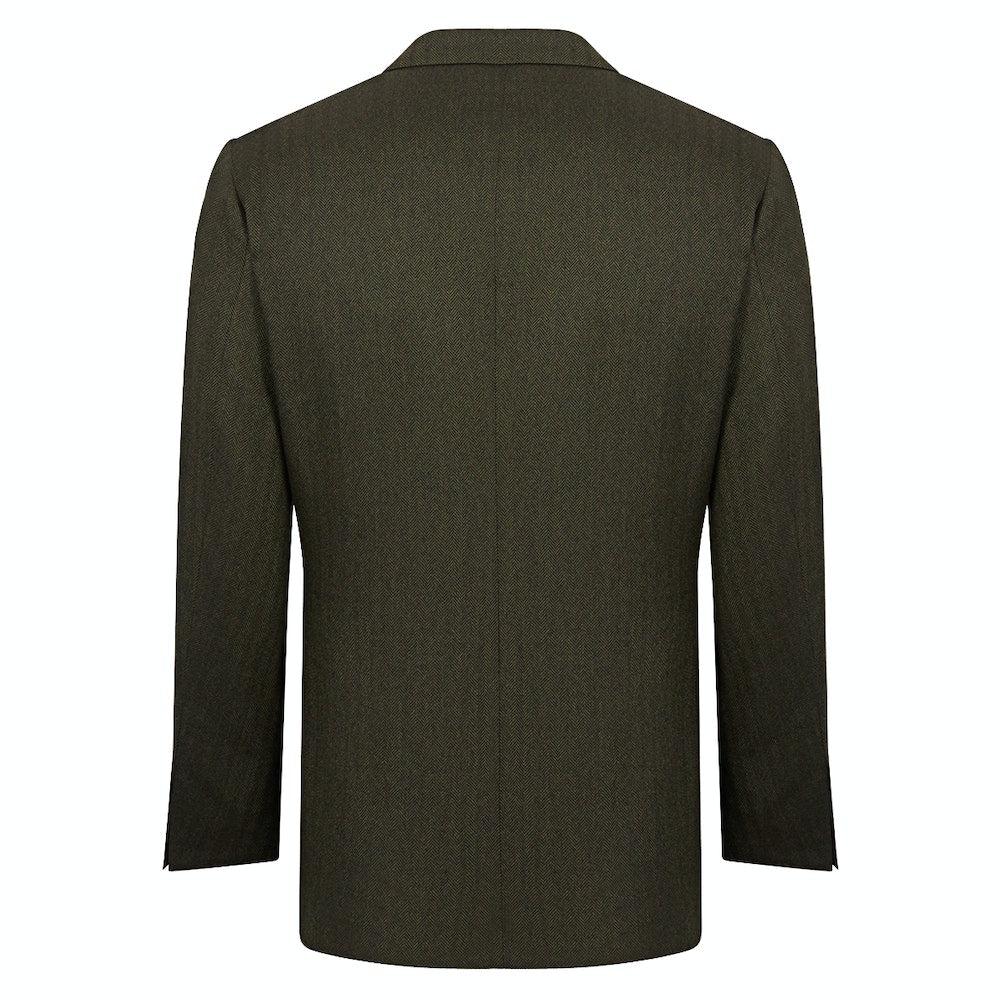 Green Herringbone Cashmere Double-Breasted Jacket-BCorner