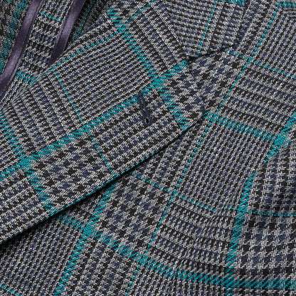 Prince Of Wales Blue-Grey Linen Jacket-BCorner