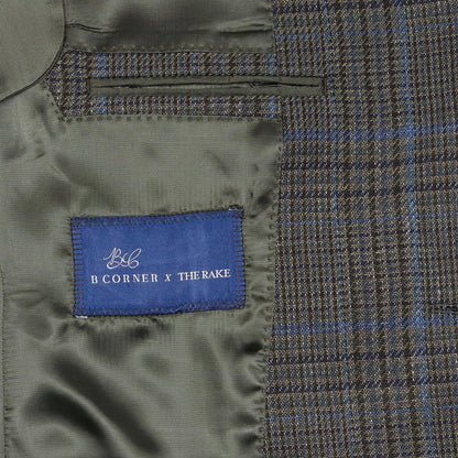 Prince Of Wales Green-Blue Linen Jacket-BCorner