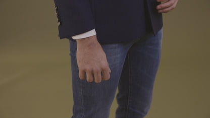 Double-Breasted Navy Wool Blazer
